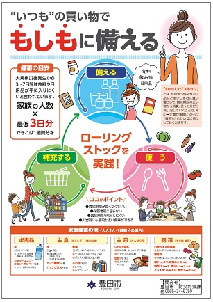 いつもの買い物でもしもに備える　チラシ