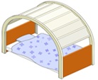 イメージイラスト　防災ベッド型のシェルター