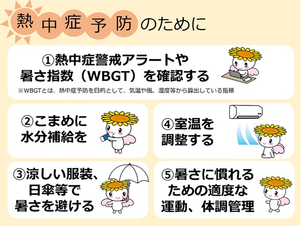 熱中症の予防法　ページ内に詳細あり