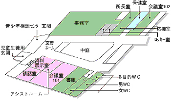 画像：青少年相談センター1階