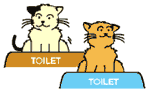 猫の自分専用トイレのイメージイラスト