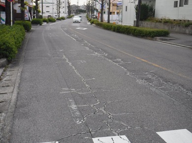 写真：舗装亀裂　例