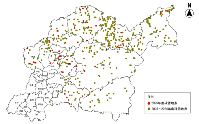 豊田市の地図イラスト　クマの目撃情報