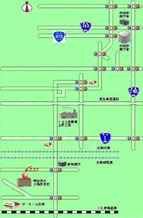 画像：明治用水土地改良区の周辺地図