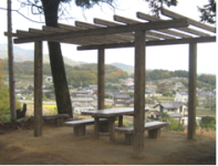 写真：藤山公園内に藤棚とベンチを設置した写真