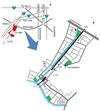 イラスト：豊田花園土地区画整理地区の地図