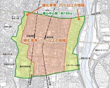 画像：緑化地域の指定区域地図