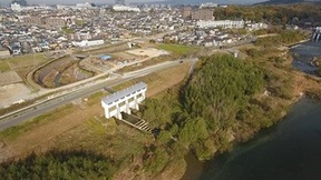 上空から撮影した矢作川