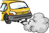 画像：自動車から排気ガスが出るイラスト
