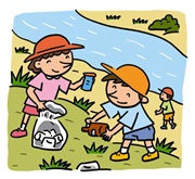 画像:ごみ拾いイラスト