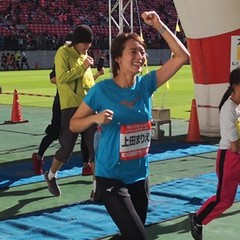 上田まりえさん　トヨタマラソン大会ゴール