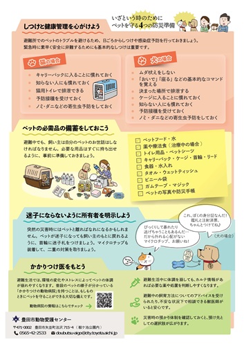 ペットのための災害対策リーフレット 裏