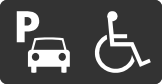 ピクトグラム　施設（敷地）内や提携の駐車場に『身体障がい者用駐車場』がある。