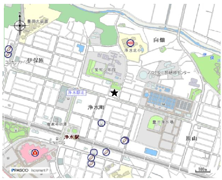 豊田浄水特定土地区画整理組合事務所　地図