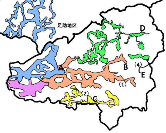 下山地区の地図