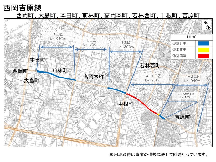 西岡吉原線　地図