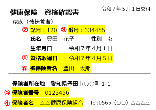 見本　健康保険証