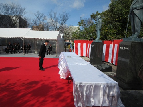 中村寿一・豊田喜一郎顕彰会献花式　3月7日（土曜日）