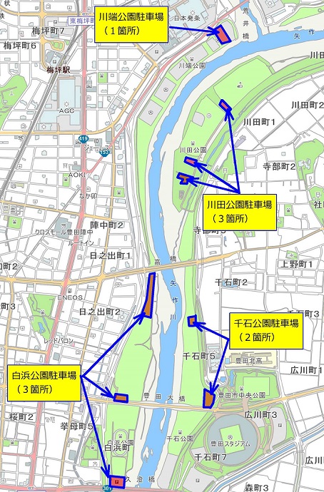 河川敷公園駐車場　位置図