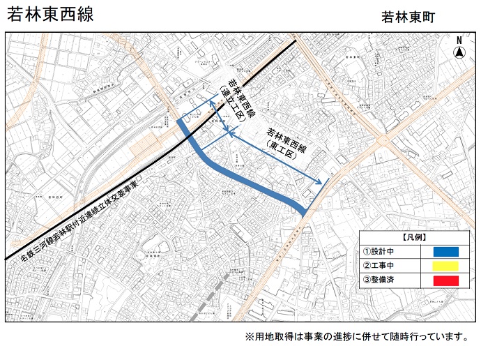 若林東西線の周辺地図