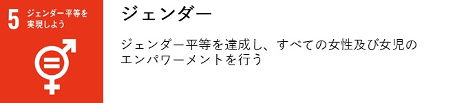 ジェンダー　ジェンダー平等を達成し、すべての女性及び女児のエンパワーメントを行う