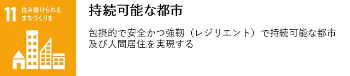 持続可能な都市　包摂的で安全かつ強靭（レジリエント）で持続可能な都市及び人間居住を実現する