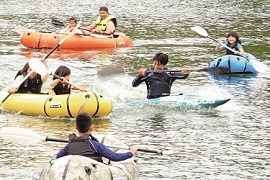 羽根田卓也選手によるカヌー体験会