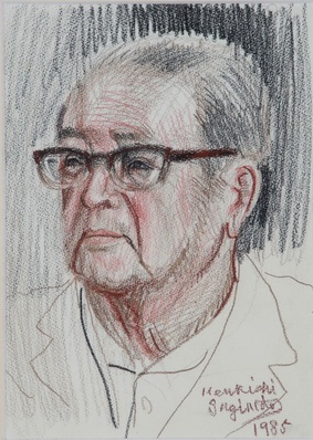 青隹肖像（本多静雄） 杉本健吉画 1985年