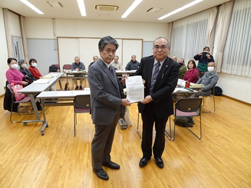 朝日丘地域会議から答申（第9次総合計画）と意見交換　12月14日（木曜日）