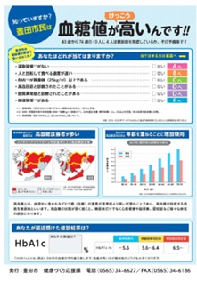 「知っていますか?豊田市民は 血糖値が高いんです!」(ちらし)表