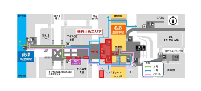 令和7年11月25日以降の歩行ルート 平面