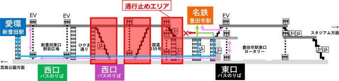 令和7年4月1以降の歩行ルート　立面