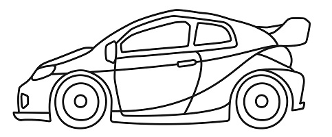 イラスト見本:オリジナルイラストデータ (ラリーカー(線画)バージョン)