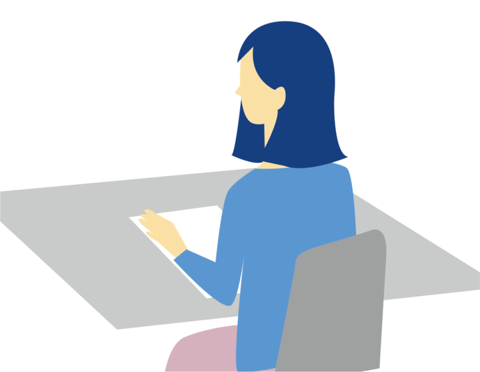 通知を確認する人のイラスト