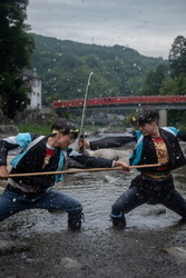 香嵐渓での撮影の様子2