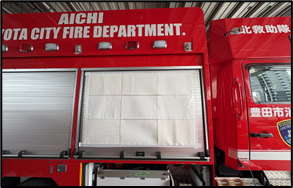 消防車への貼り付けイメージ