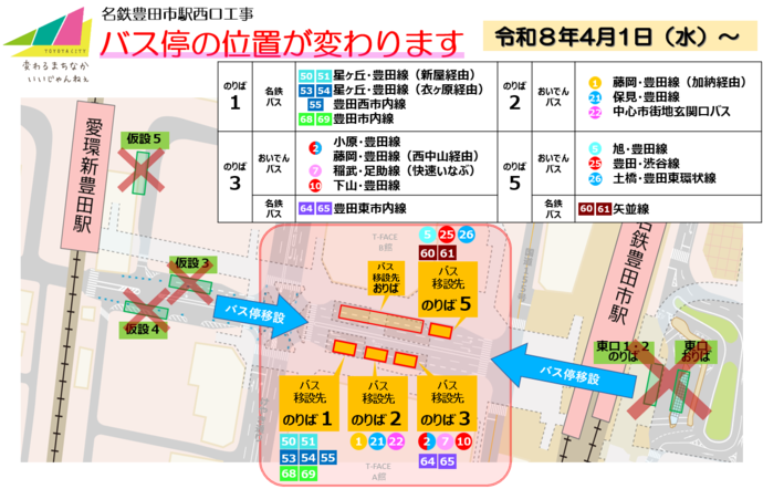 地図 豊田市バス停の位置