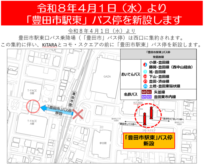 「豊田市駅東」バス停