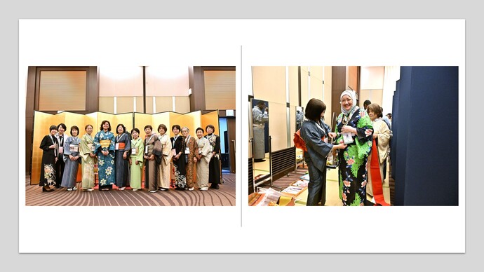 旭女性の会による浴衣の着付け体験