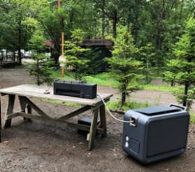 水素グリラーと水素供給機（写真）