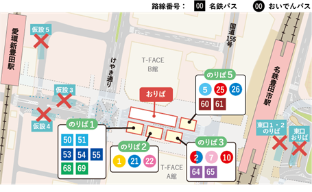 新しいバス停の地図