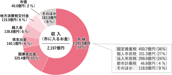 収入の円グラフ