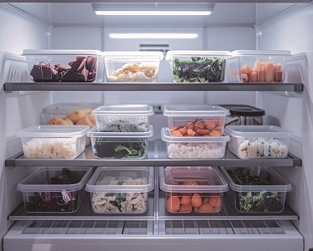 家庭の冷蔵庫の中