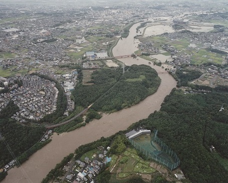 氾濫した矢作川