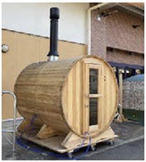 簡易サウナ設備　バレル型サウナ