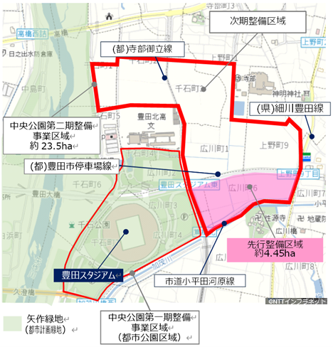 イラスト地図:中央公園