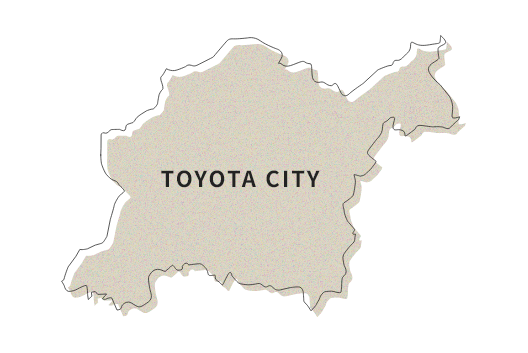 愛知県豊田市の白地図