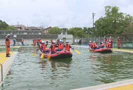 写真：豊田市消防団 救助用ボート訓練