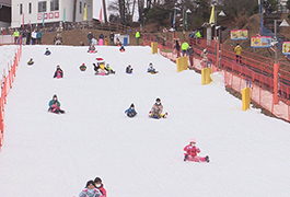 写真：旭高原元気村 雪そりゲレンデでクリスマスイベント