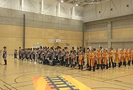 写真：豊田市ジュニアマーチングバンドの壮行会